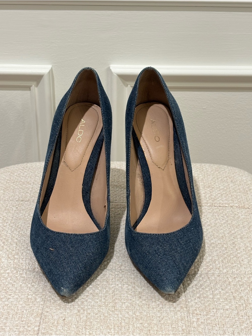 ALDO Denim Pointed-Toe Pumps - SIZE 7 - Dark Blue